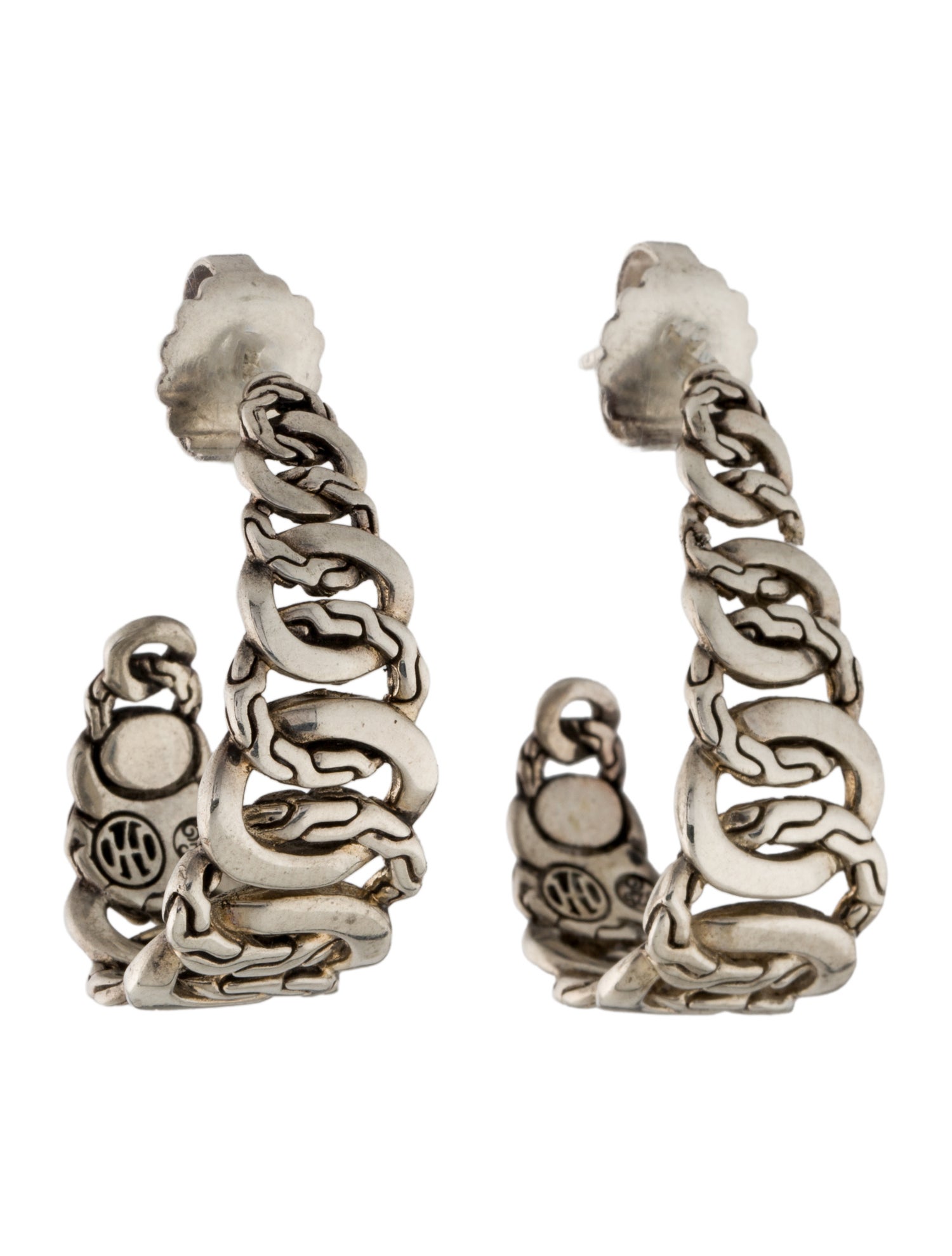 John Hardy Curb Chain Hoop Earrings