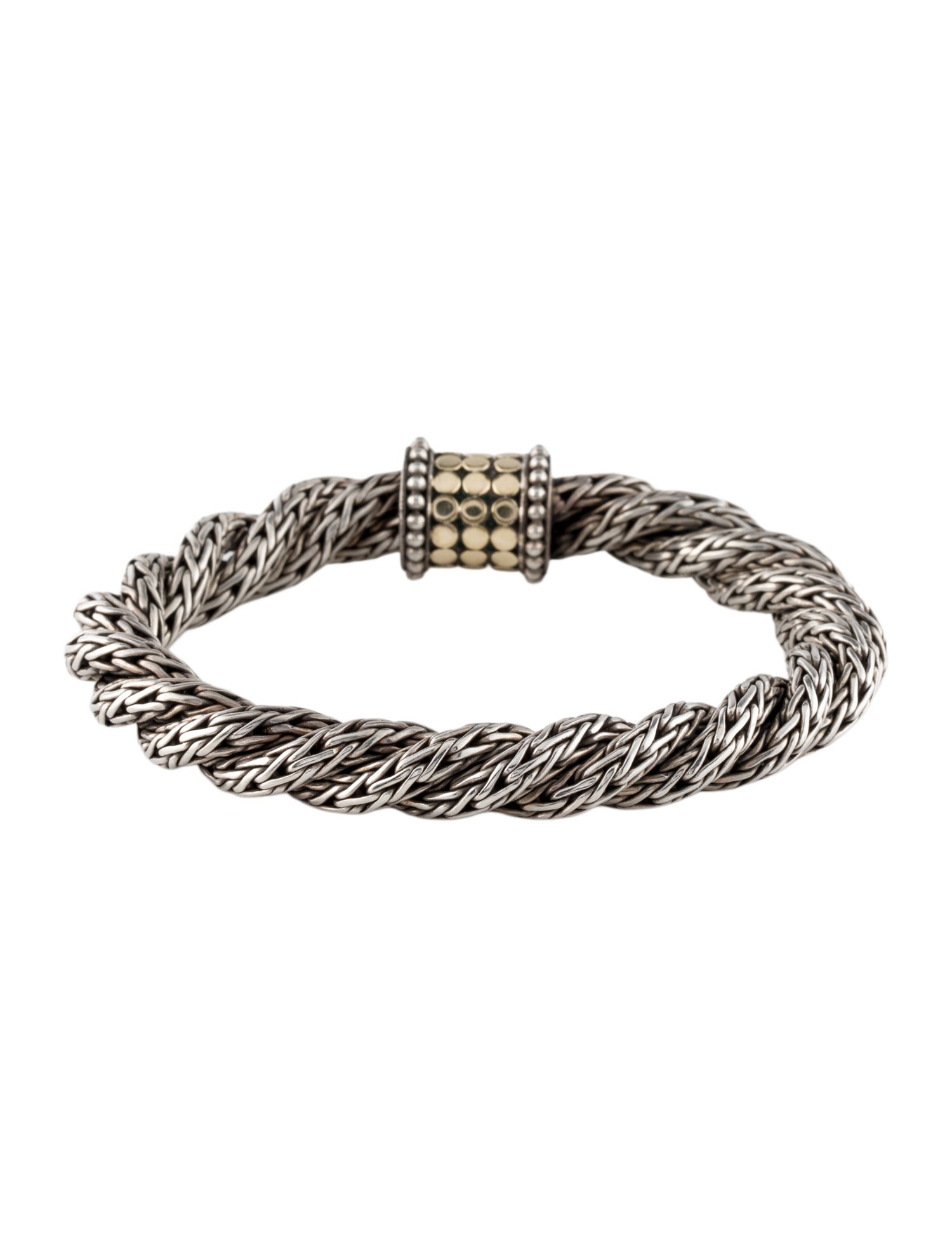 John Hardy Two-Tone Dot Twisted Bracelet