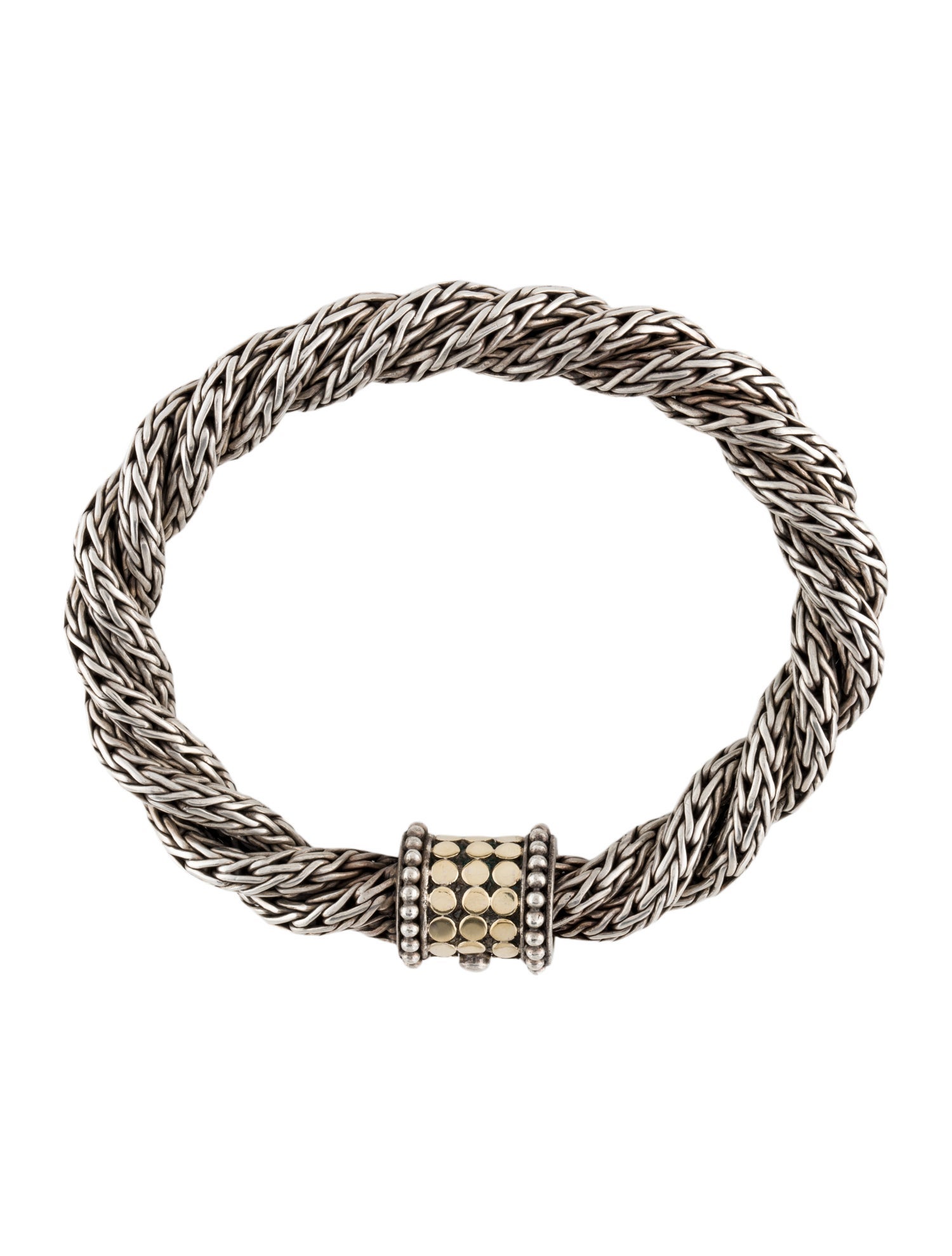 John Hardy Two-Tone Dot Twisted Bracelet