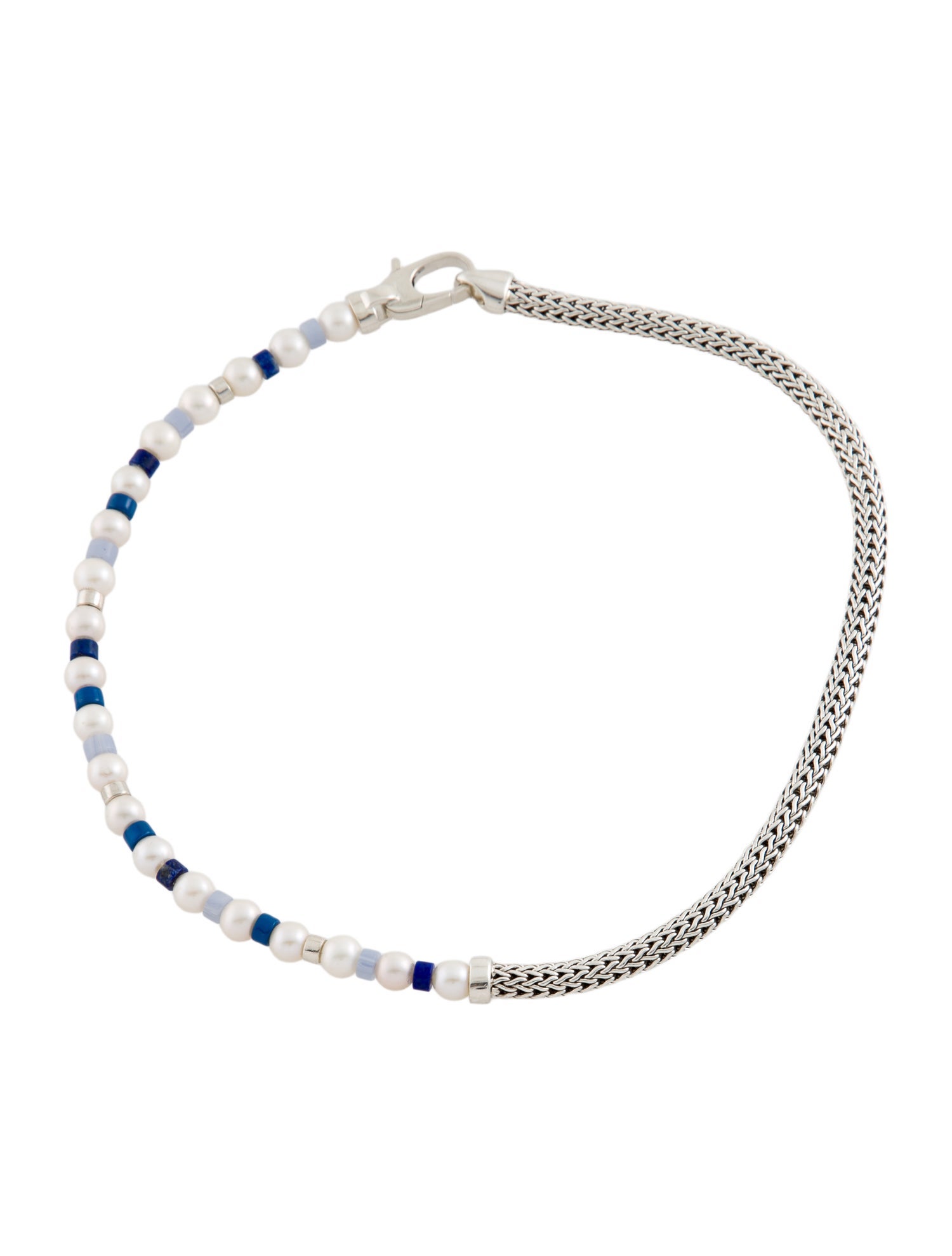 John Hardy Pearl, Lapis & Resin Bead Necklace