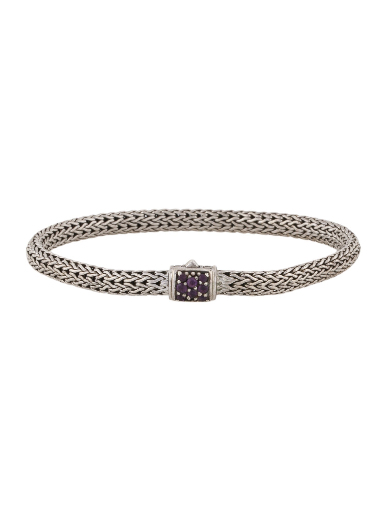 John Hardy Amethyst Classic Chain Bangle Bracelet
