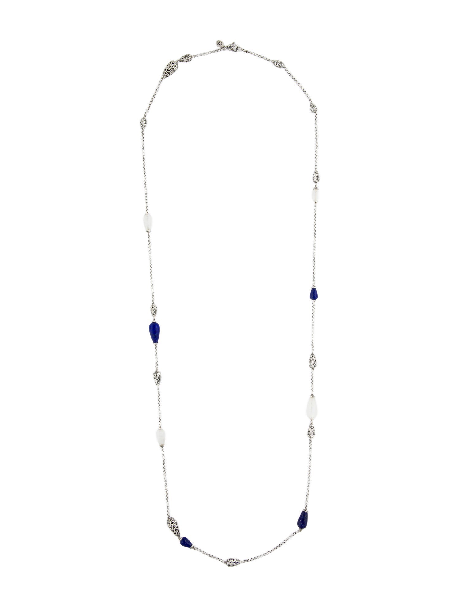 John Hardy Classic Chain Lapis Lazuli & Moonstone Station Necklace