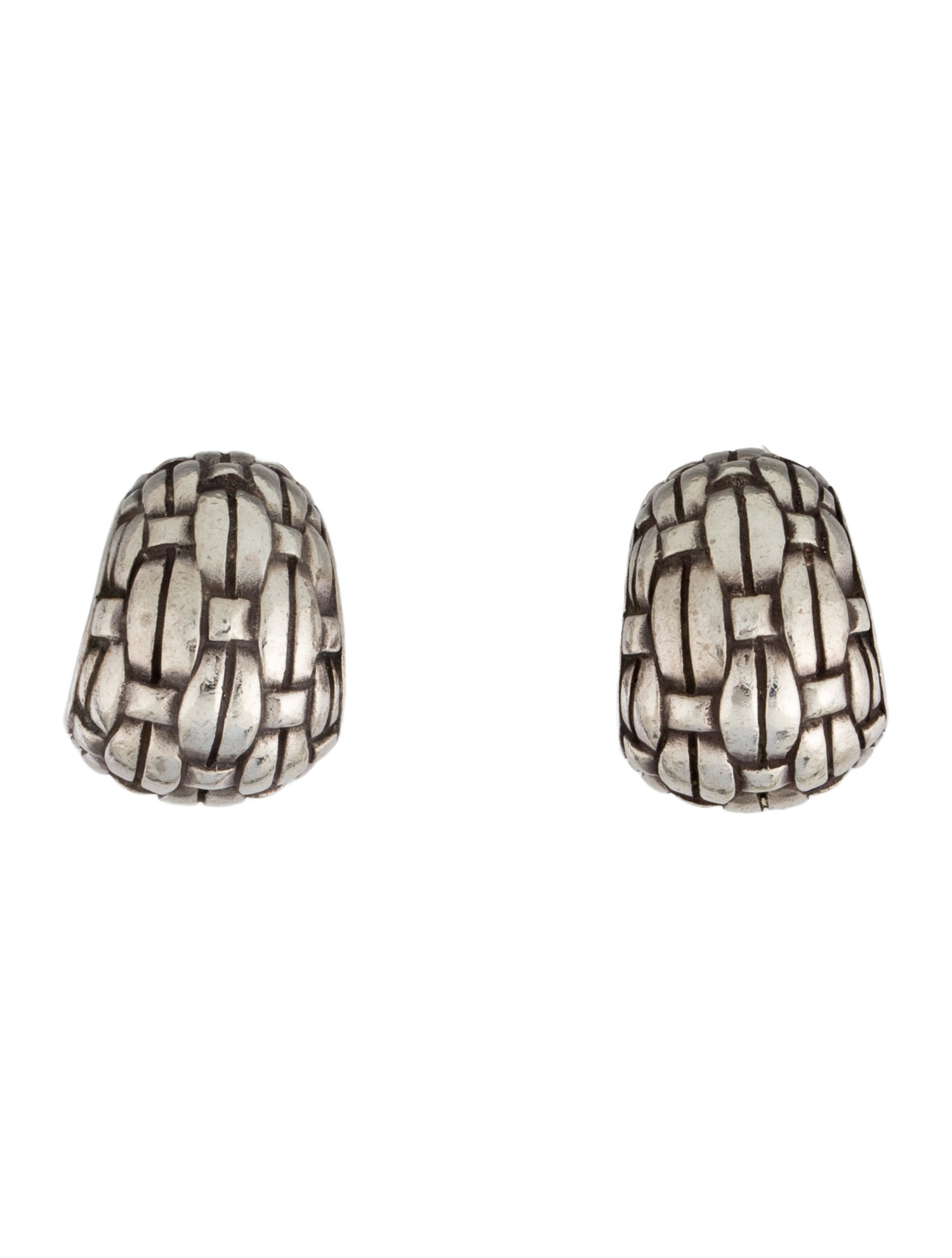 John Hardy Basket Weave Eaclips Earrings