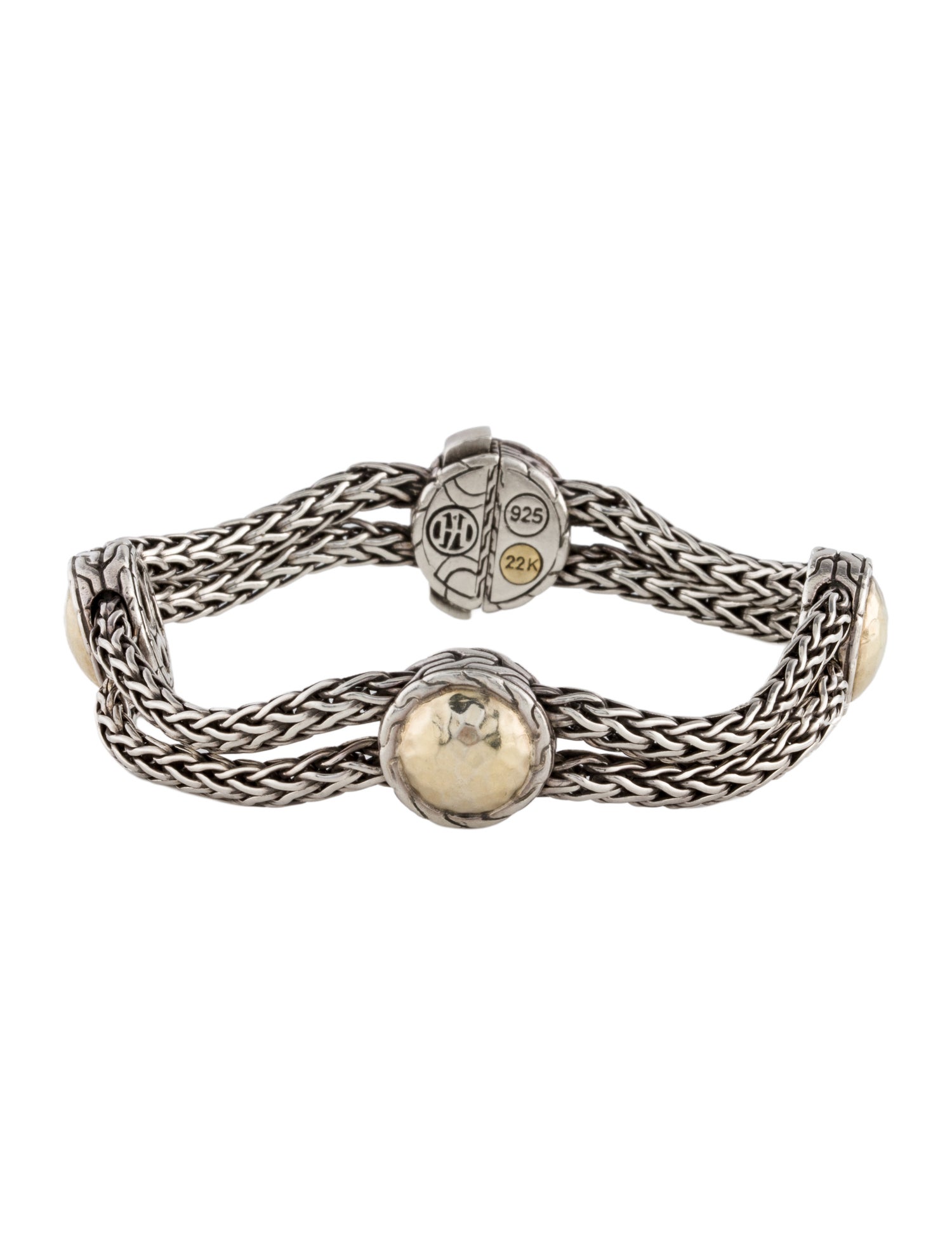 John Hardy Two-Tone Hammered Palu Station Bracelet