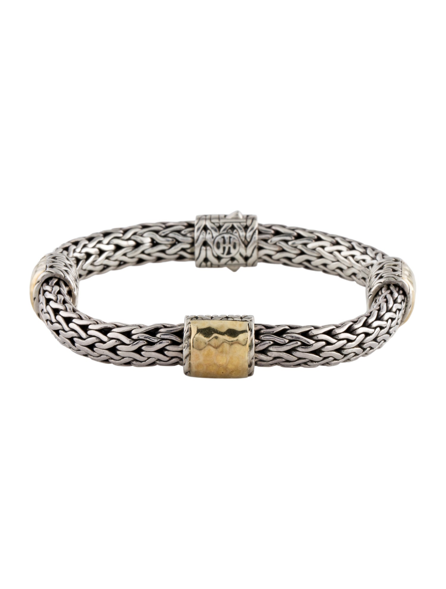 John Hardy Two-Tone Hammered Palu Station Bracelet