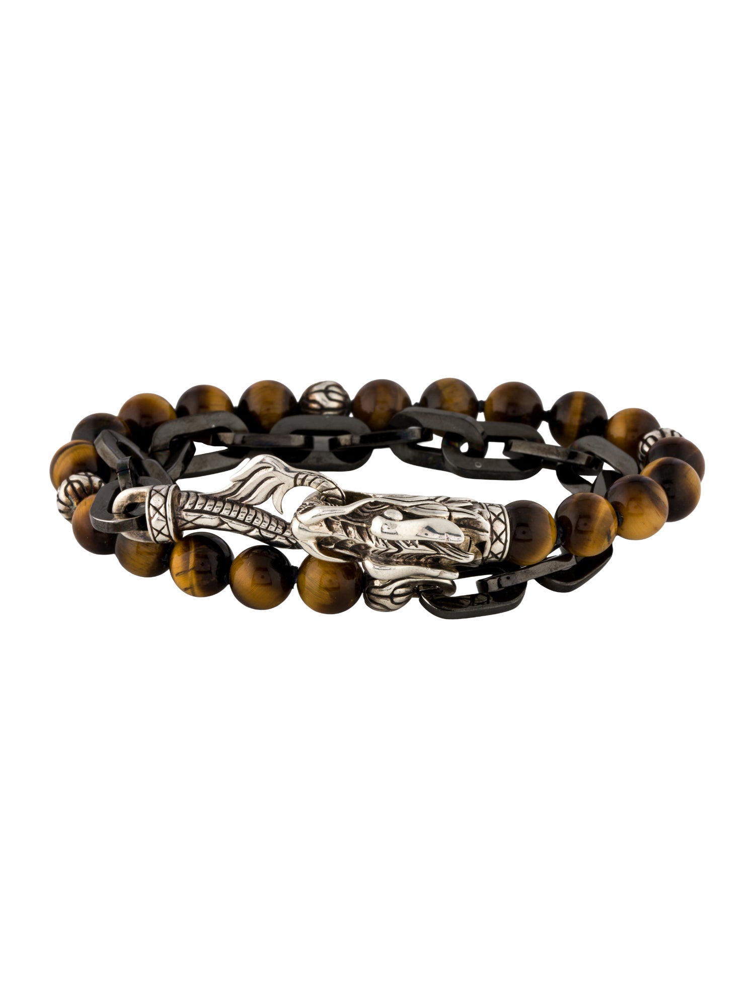 John Hardy Tigers Eye Double Wrap Beaded Bracelet