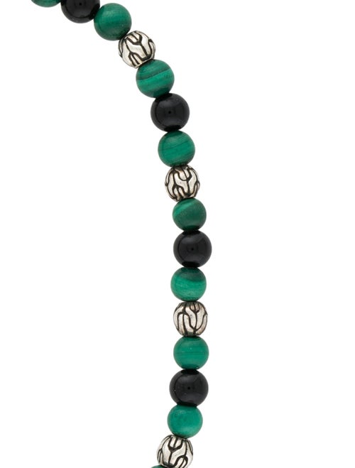 John Hardy Malachite & Onyx Adjustable Beaded Cord Bracelet