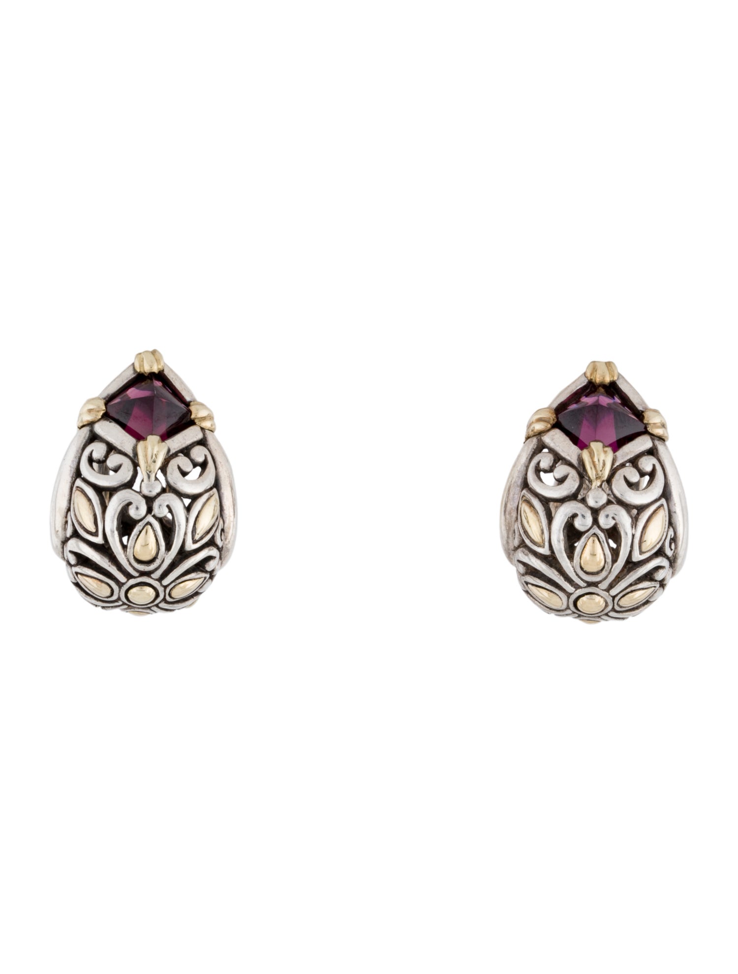 John Hardy Rhodolite Jaisalmer Earclips