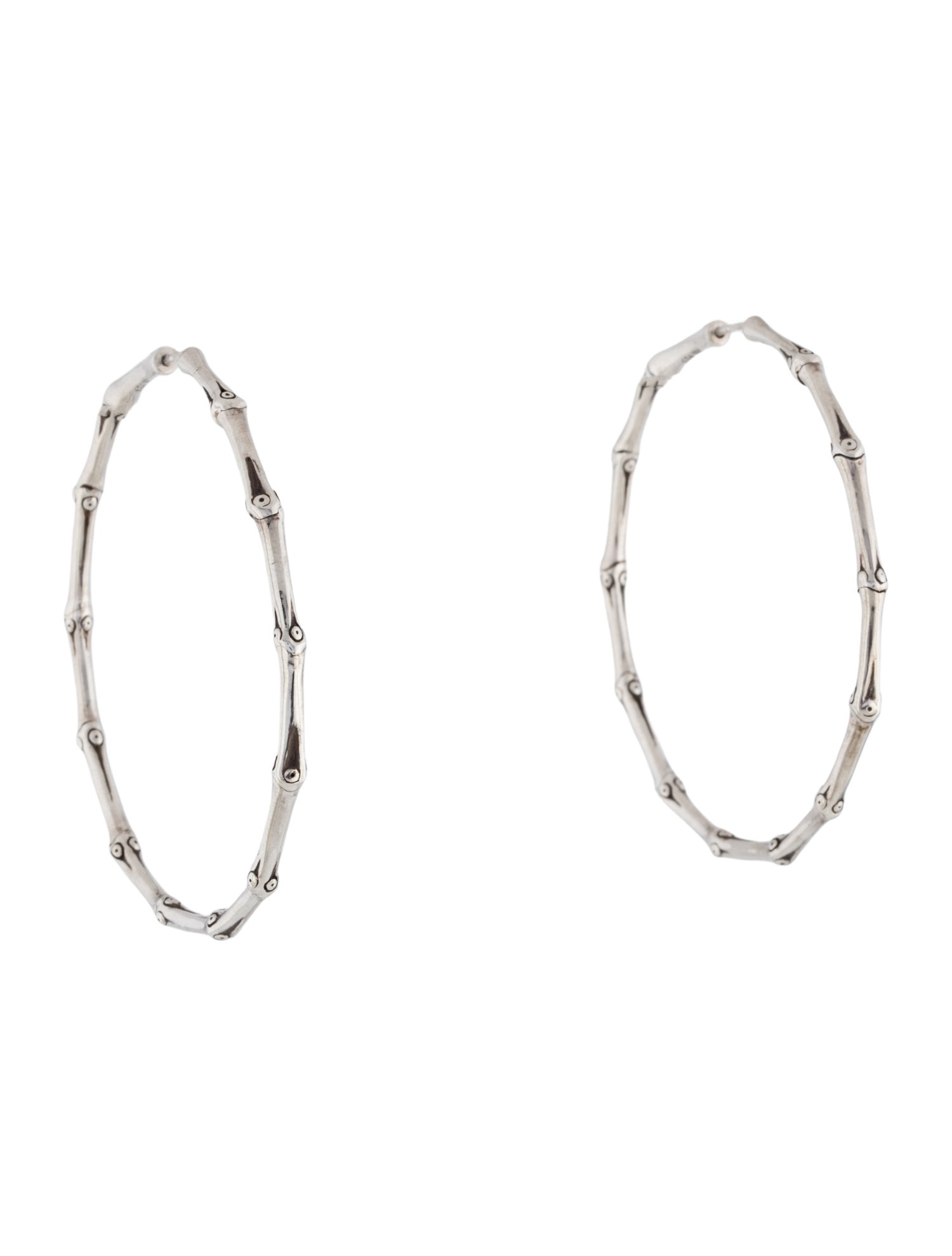 John Hardy Large Bamboo Hoop Earrings