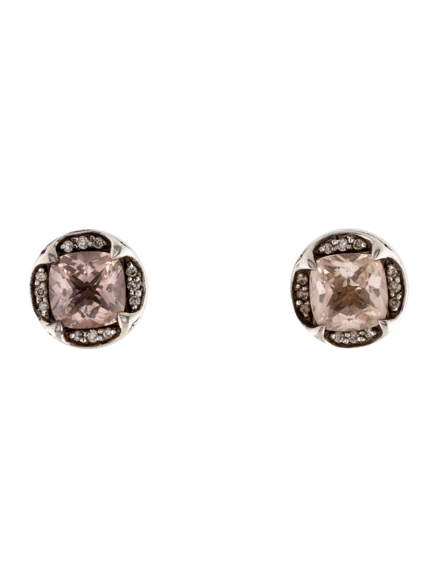 John Hardy Morganite & Diamond Stud Earrings