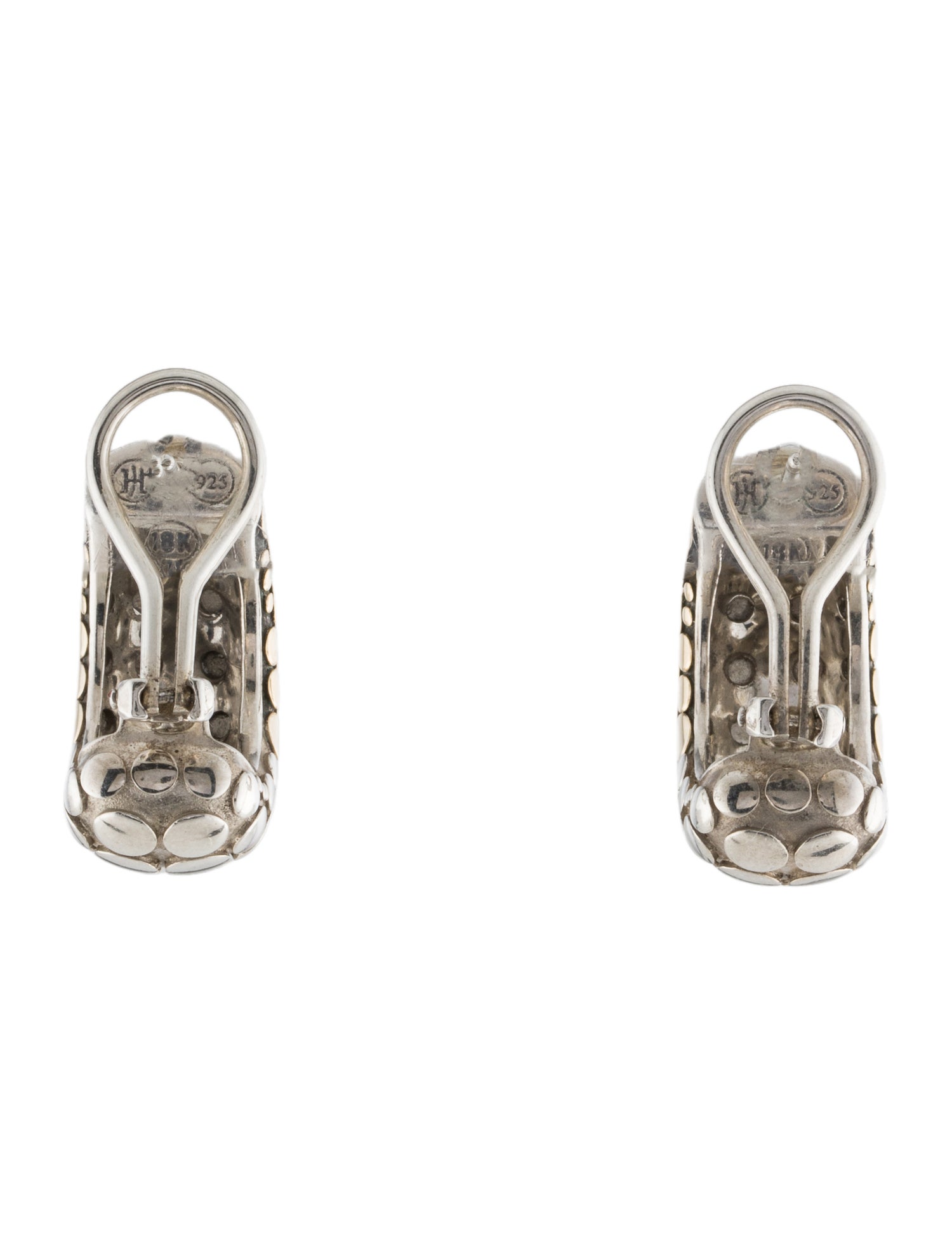 John Hardy Two-Tone Dot Buddha Belly Earclips