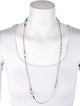 John Hardy Aquamarine & Kyanite Station Necklace