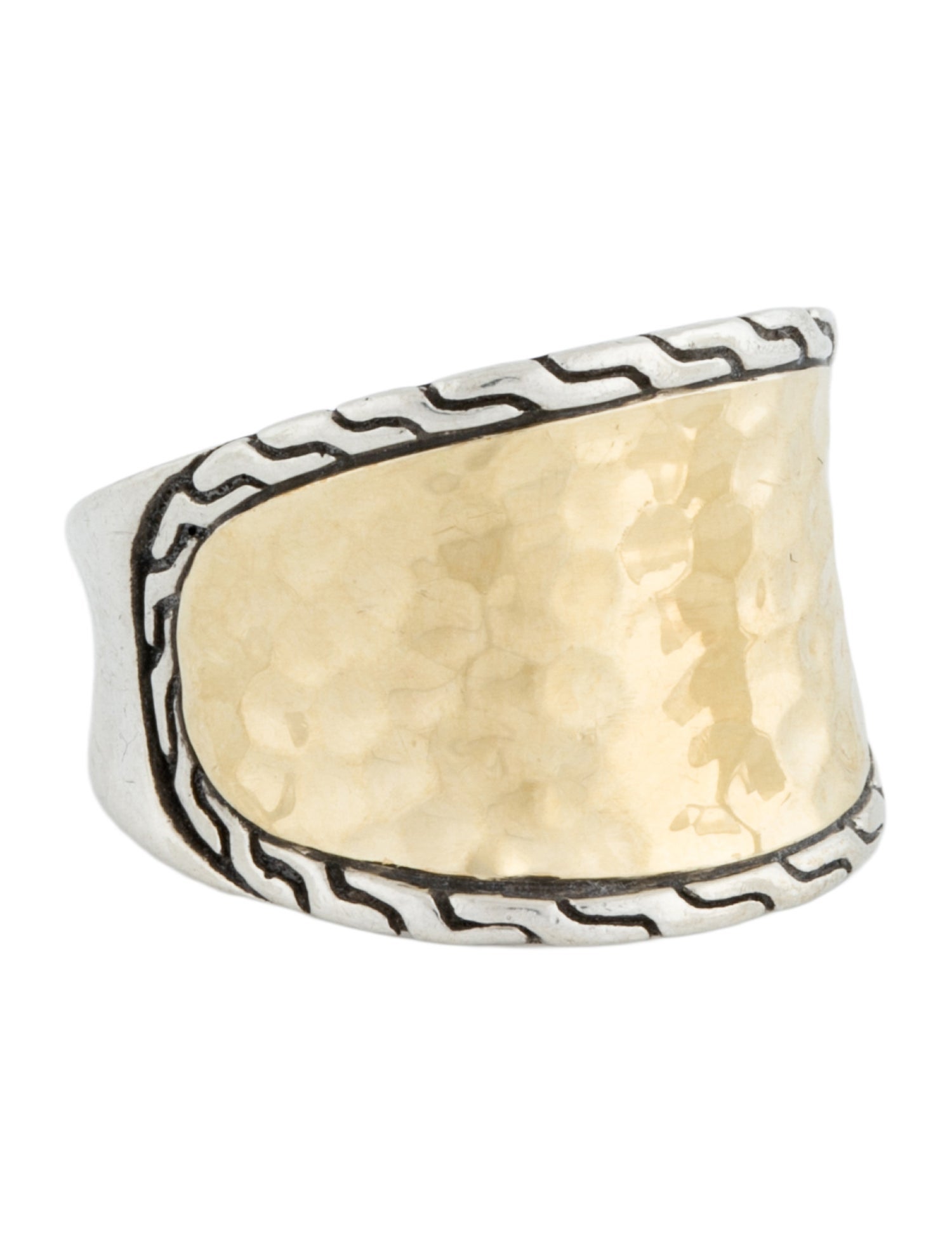 John Hardy Classic Chain Hammered Saddle Band Ring