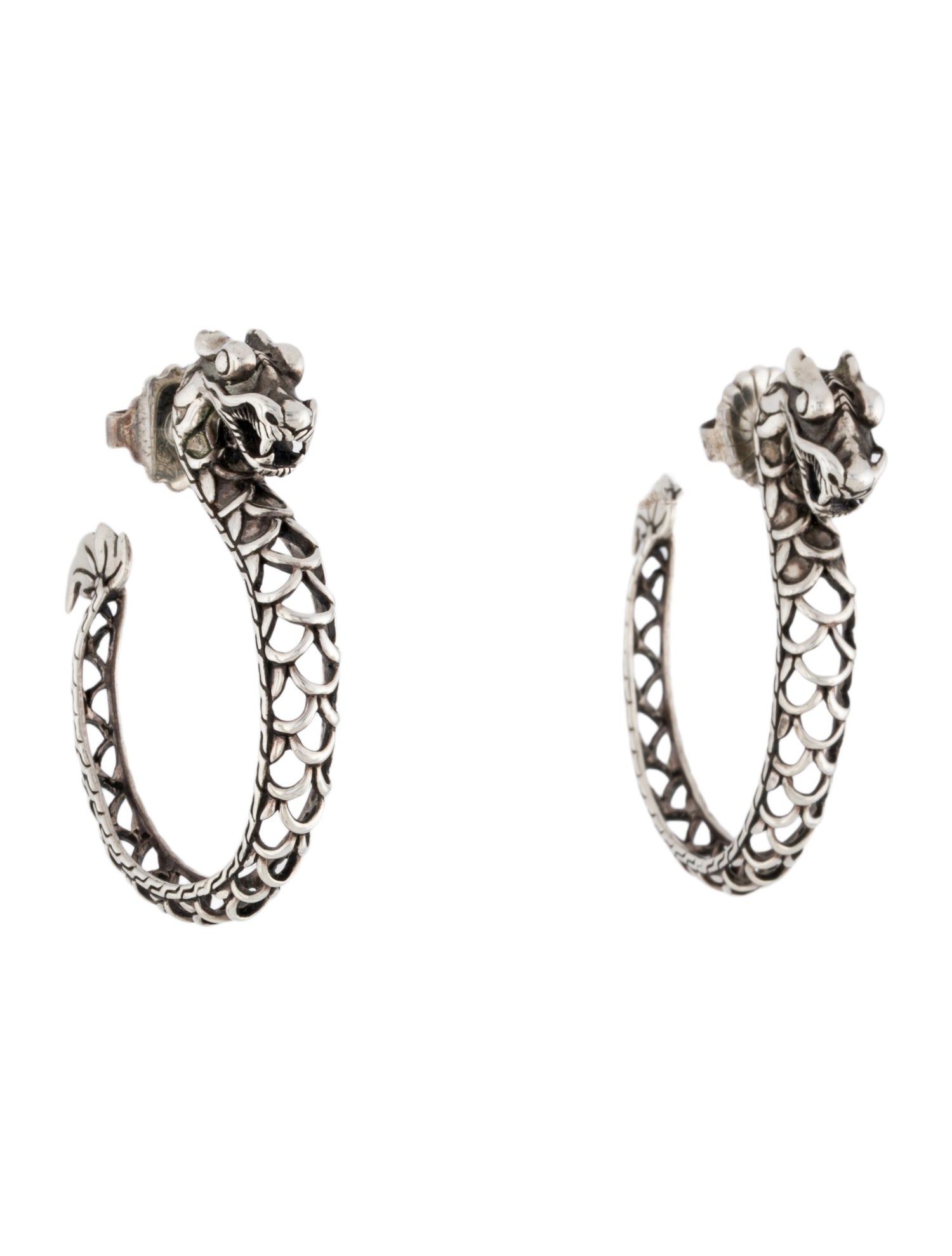 John Hardy Naga Dragon Hoop Earrings