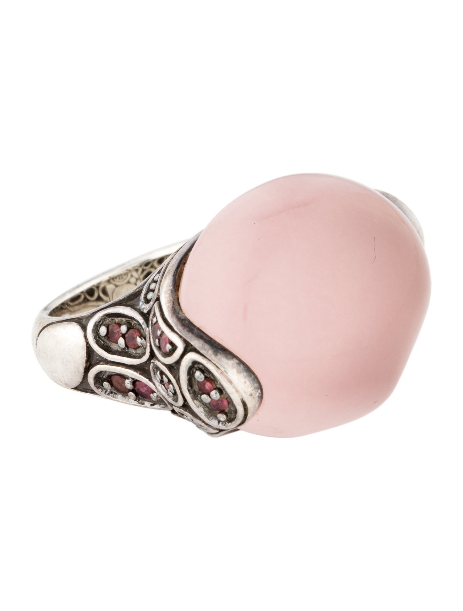 John Hardy Star Rose Quartz & Tourmaline Cocktail Ring