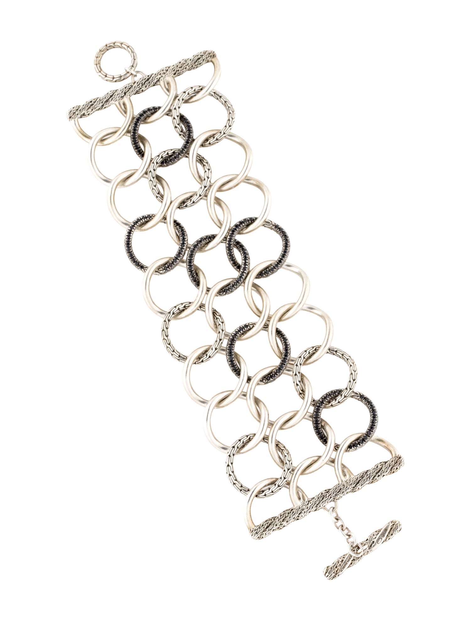 John Hardy 2.34ctw Sapphire Link Toggle Bracelet