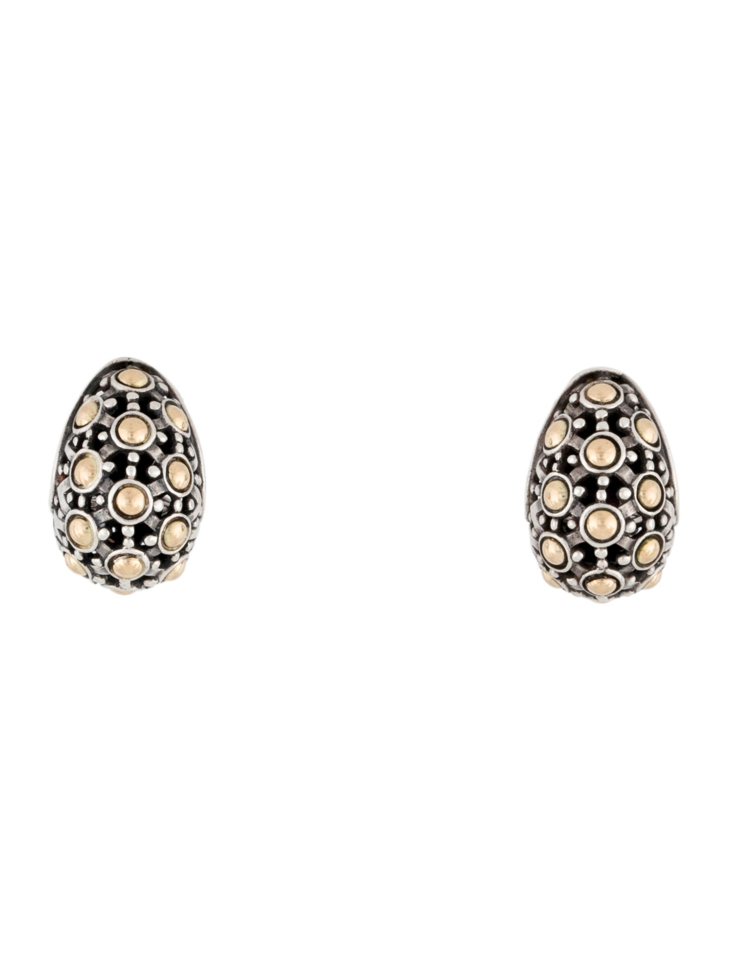 John Hardy Two-Tone Jaisalmer Buddha Belly Earclips