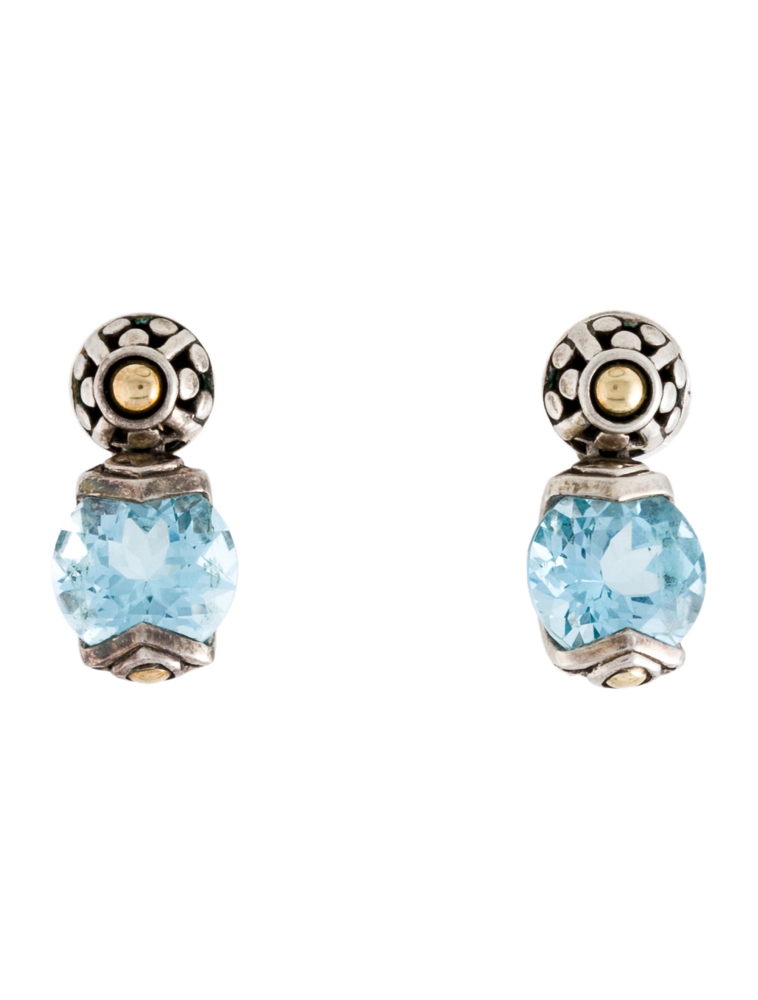 John Hardy Topaz Dot Drop Earrings