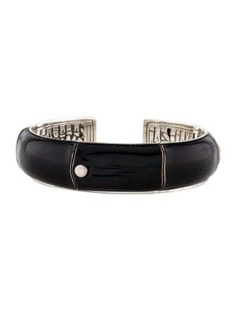 John Hardy Enamel Bamboo Kick Hinged Cuff