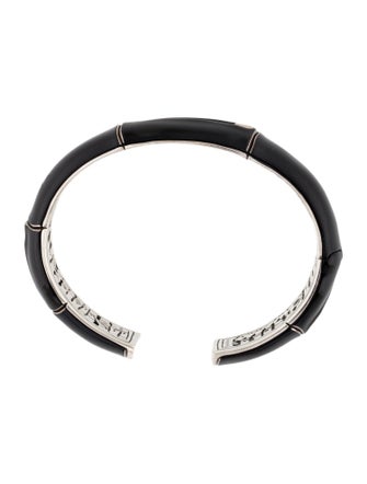 John Hardy Enamel Bamboo Kick Hinged Cuff