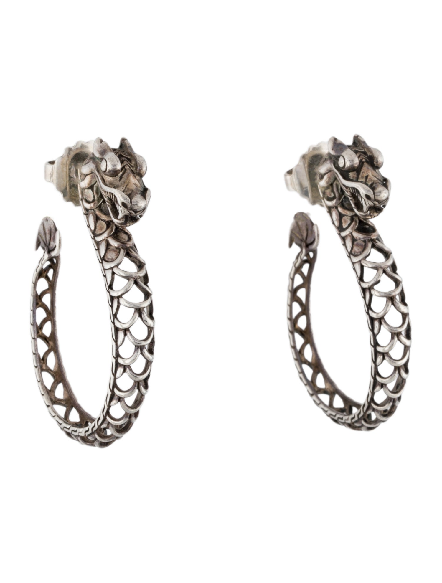 John Hardy Naga Dragon Hoop Earrings