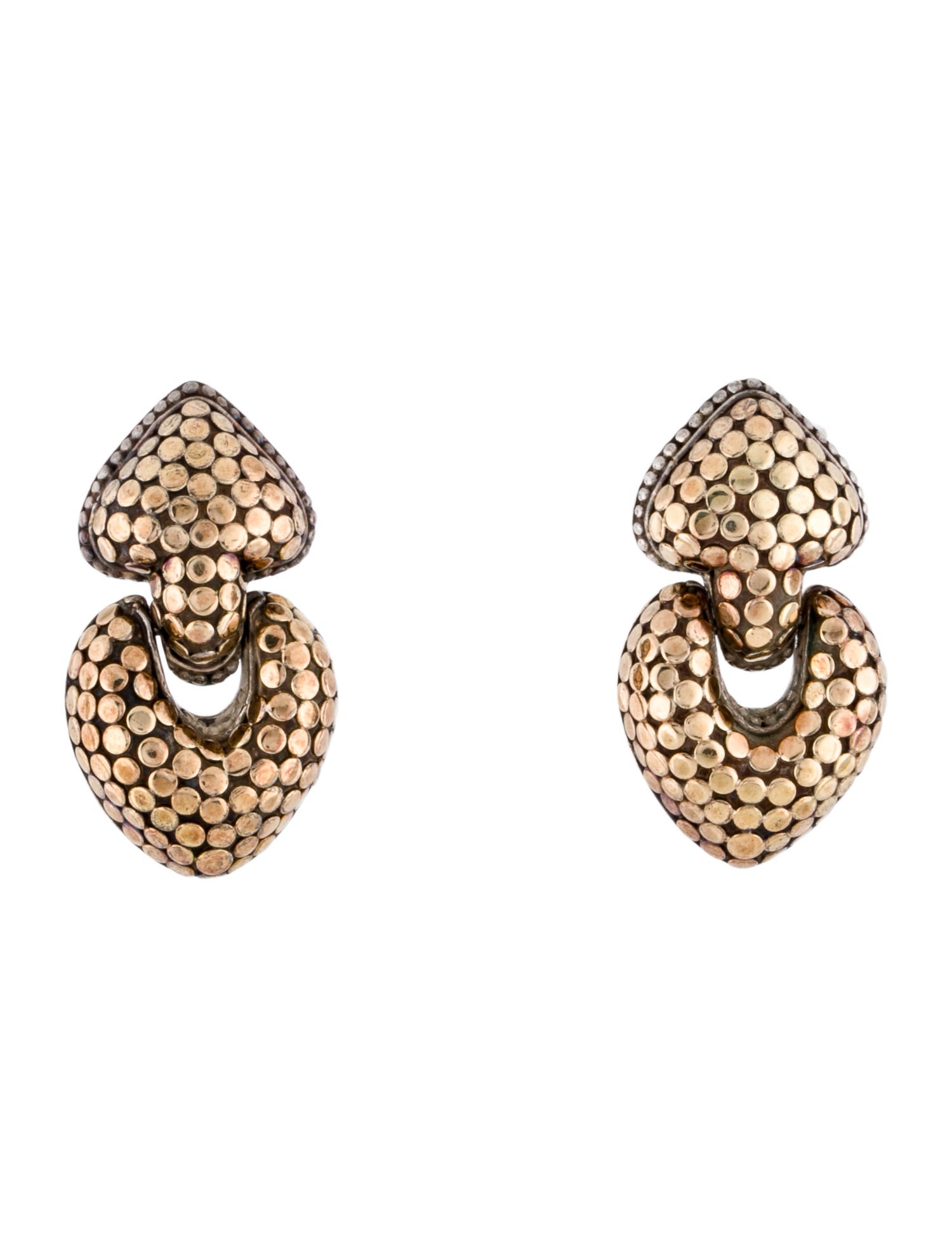 John Hardy Two-Tone Dot Earclip Drop Earrings