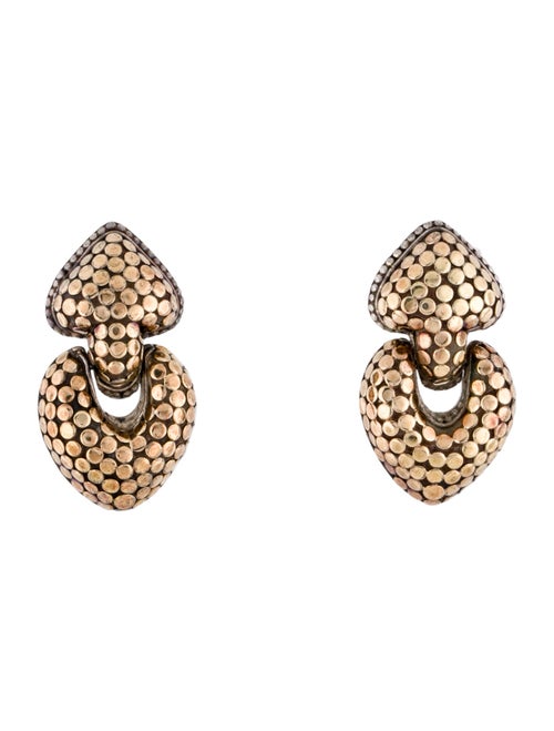 John Hardy Two-Tone Dot Earclip Drop Earrings
