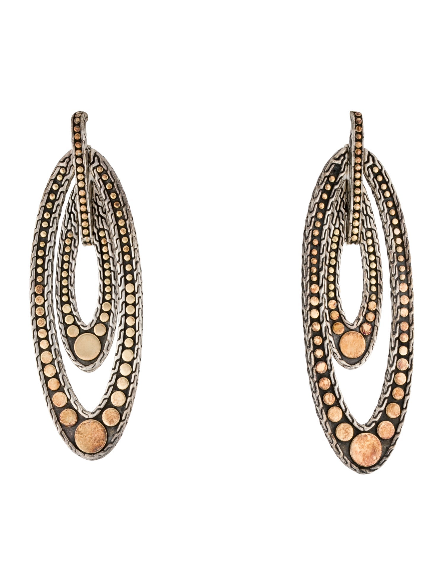 John Hardy Two-Tone Dot Drop Earrings