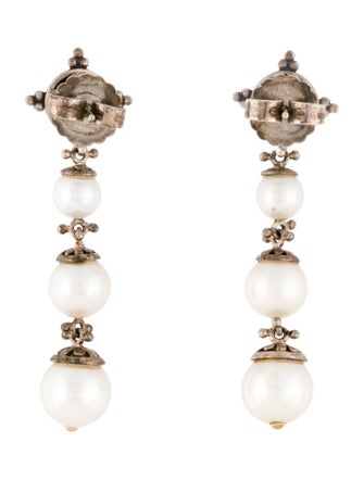 John Hardy Pearl Jaisalmer Triple Drop Earrings