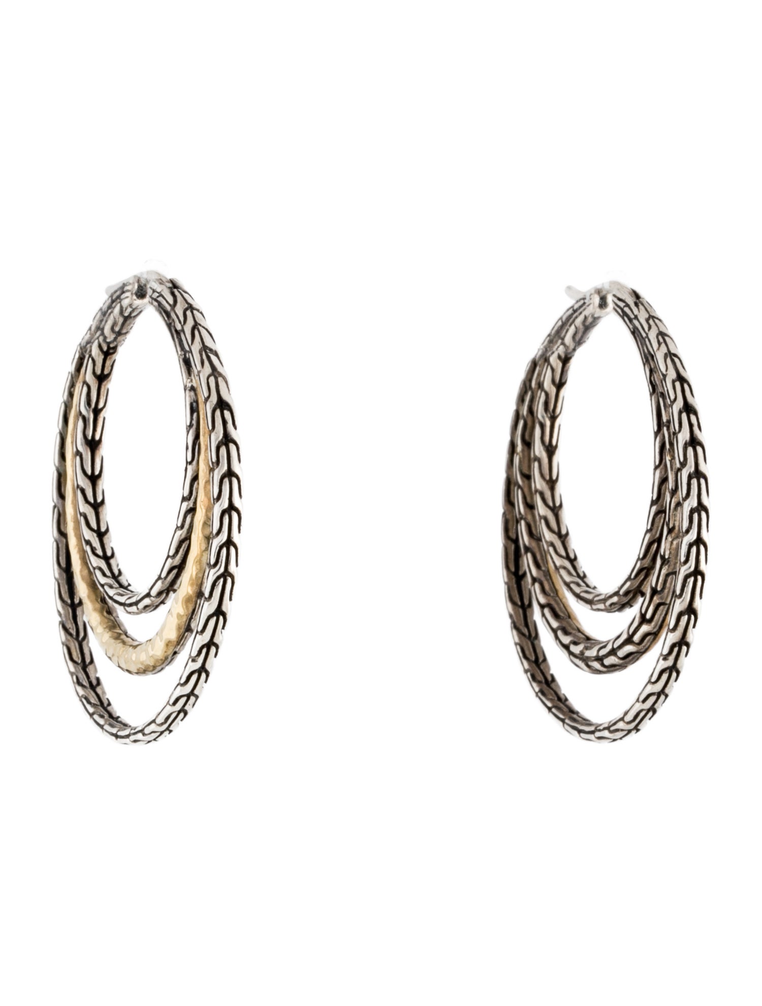 John Hardy Two-Tone Classic Chain Hoop Earrings