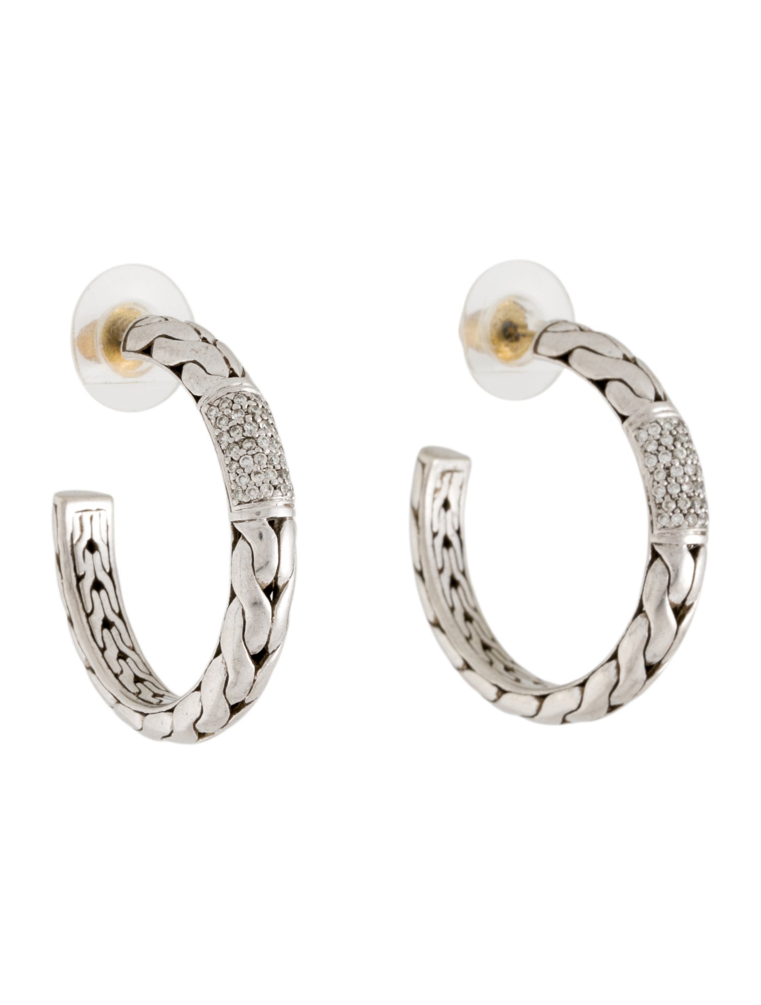John Hardy Diamond Hoop Earrings