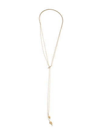 John Hardy 18K Diamond Classic Chain Wave Lariat Necklace