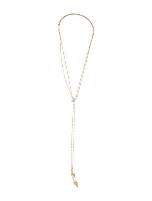 John Hardy 18K Diamond Classic Chain Wave Lariat Necklace