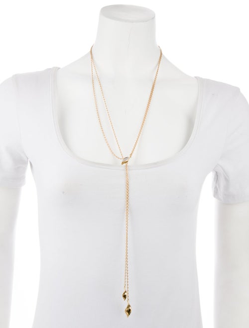 John Hardy 18K Diamond Classic Chain Wave Lariat Necklace