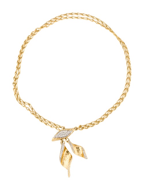 John Hardy 18K Diamond Wave Slide Pull Through Bracelet