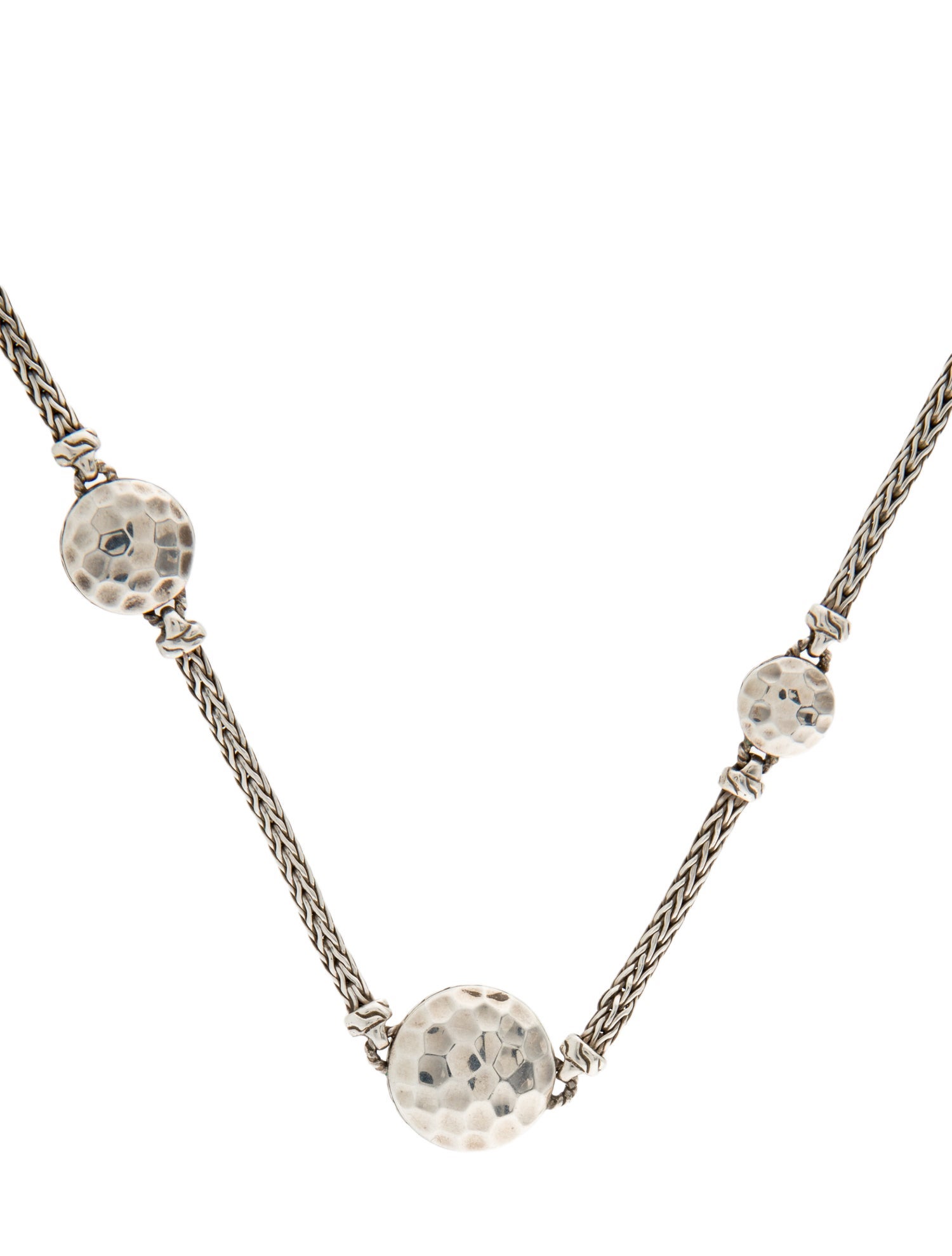 John Hardy Dot Hammered Disc Station Sautoir Necklace