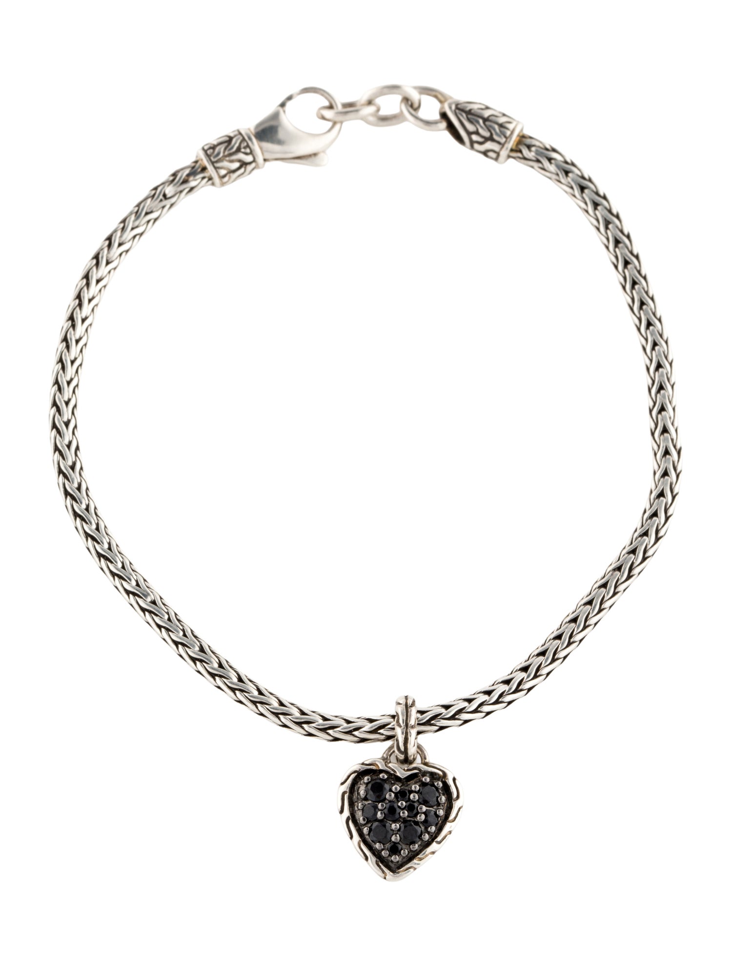 John Hardy Spinel Heart Charm Bracelet