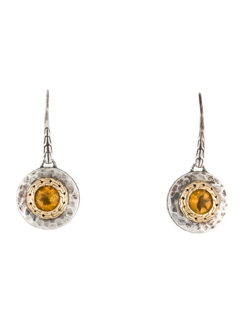 John Hardy Two-Tone Citrine Drop Earrings