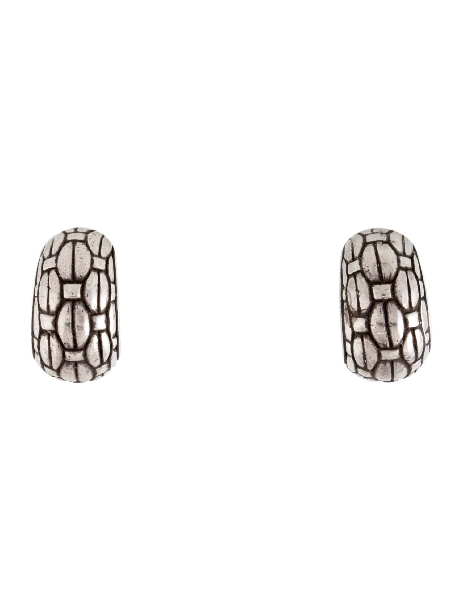 John Hardy Vintage Woven Clip-On Hoop Earrings