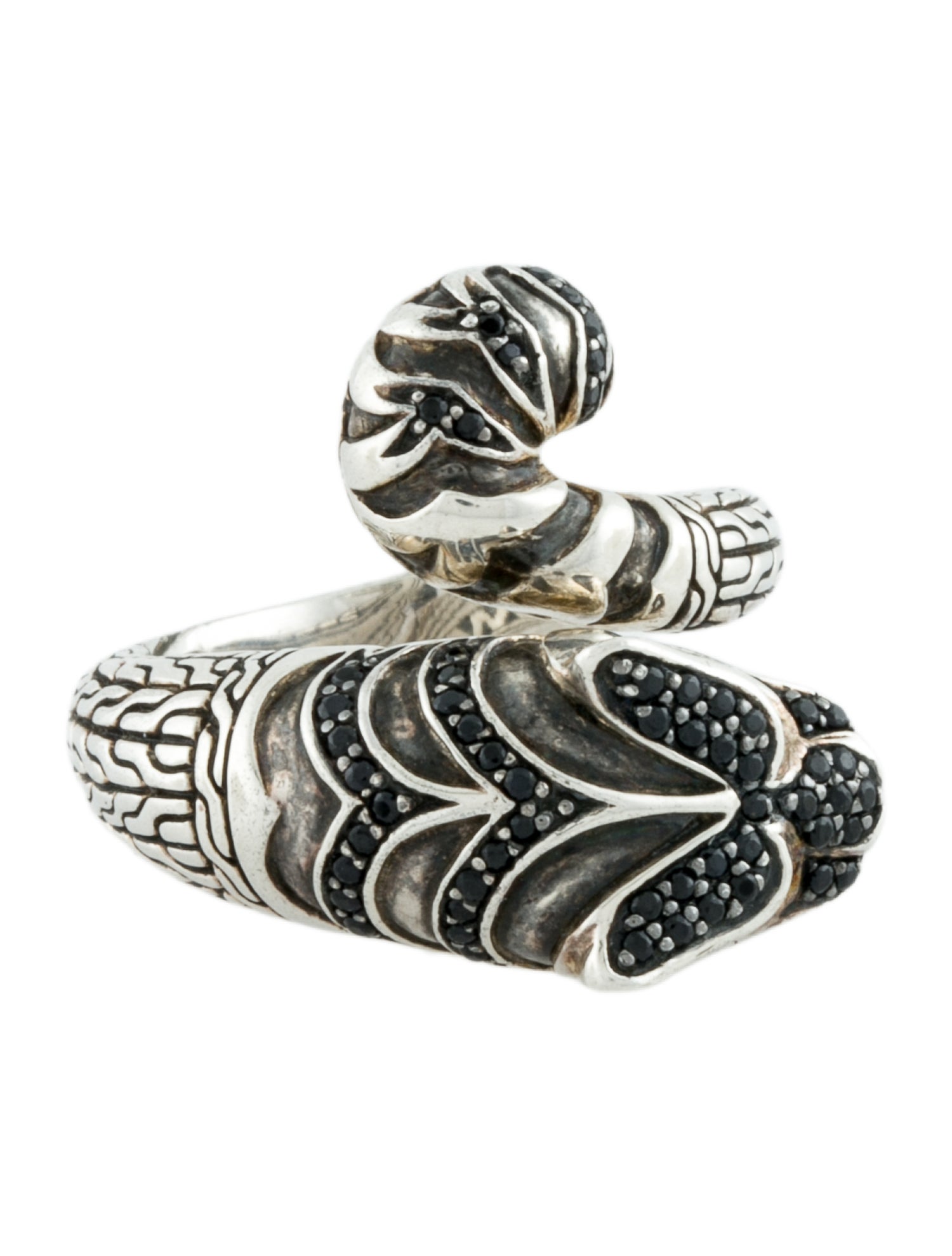 John Hardy Black Sapphire & Topaz Macan Lava Ring