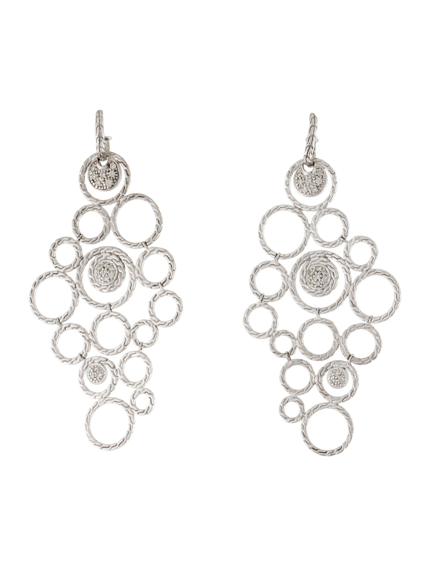 John Hardy Diamond Circle Drop Earrings