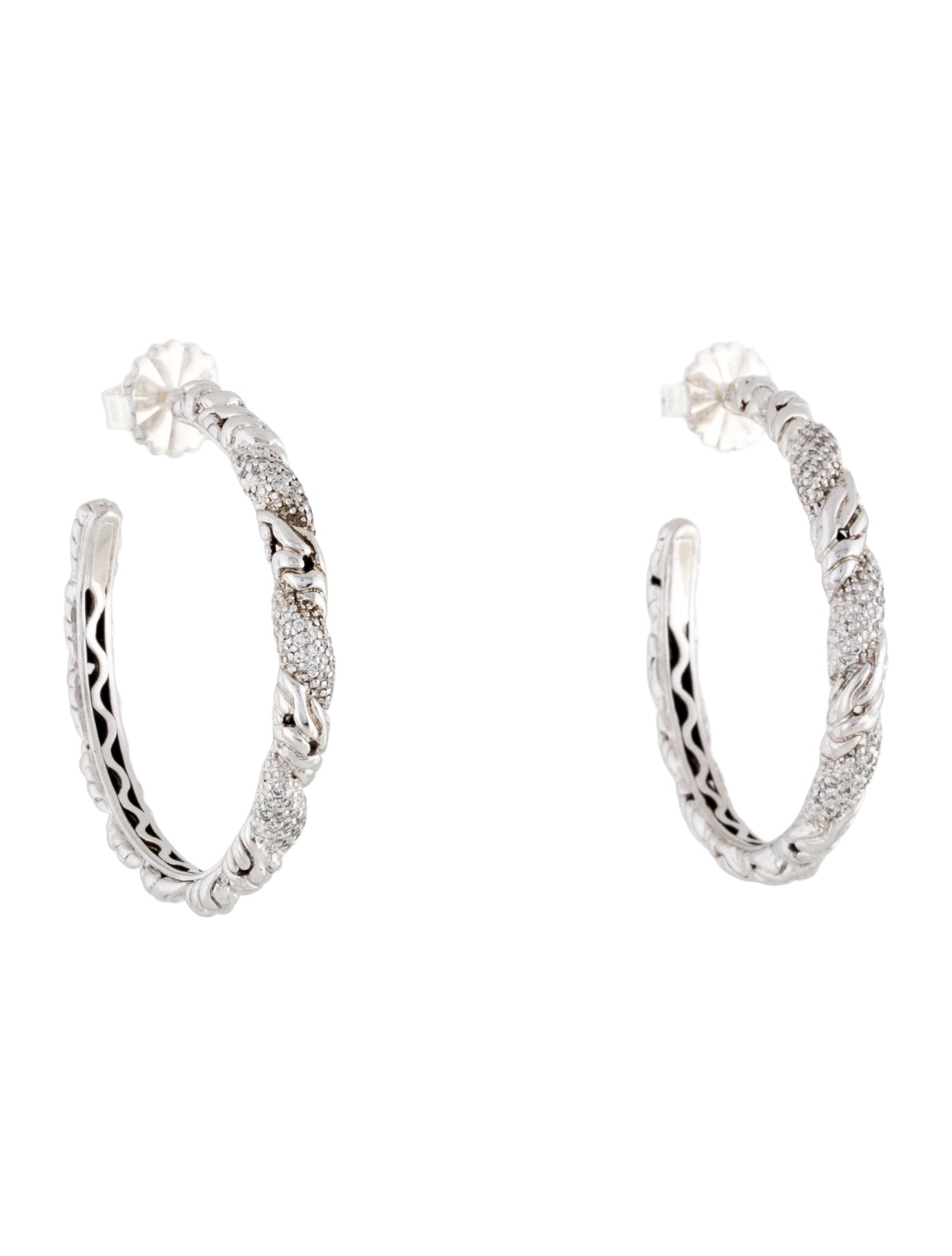 John Hardy Diamond Hoop Earrings
