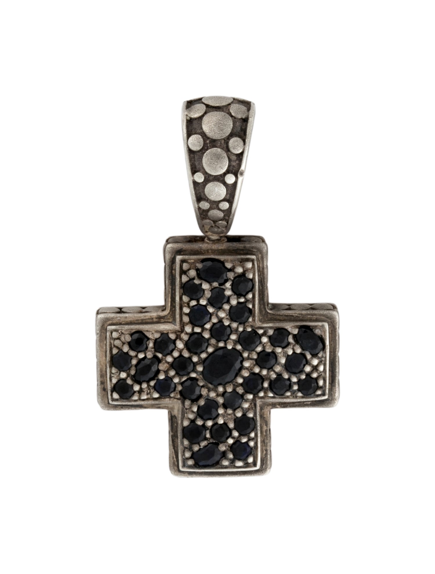 John Hardy Sapphire Dot Cross Pendant