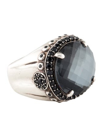 John Hardy Hematite Doublet & Spinel Bamboo Cocktail Ring