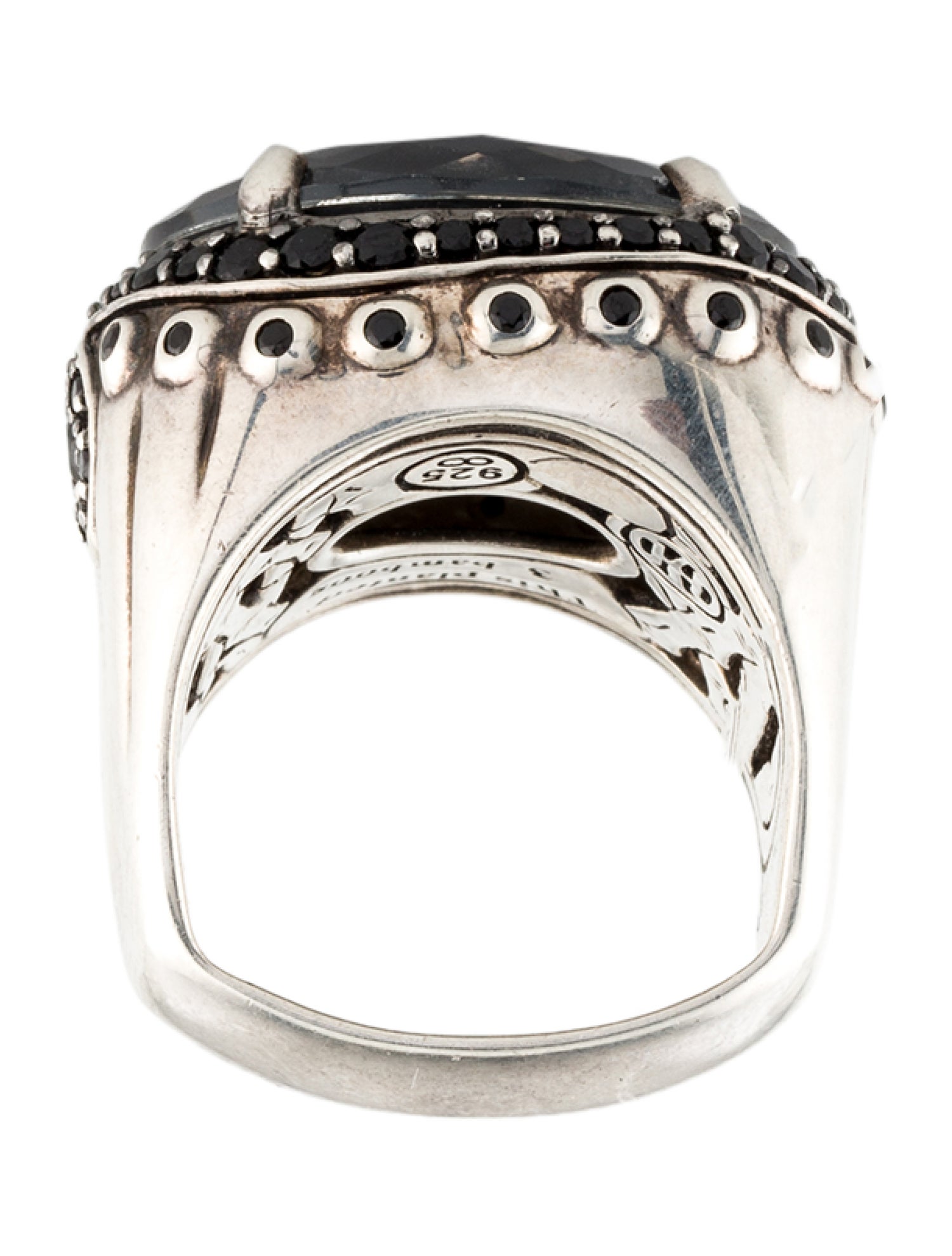 John Hardy Hematite Doublet & Spinel Bamboo Cocktail Ring