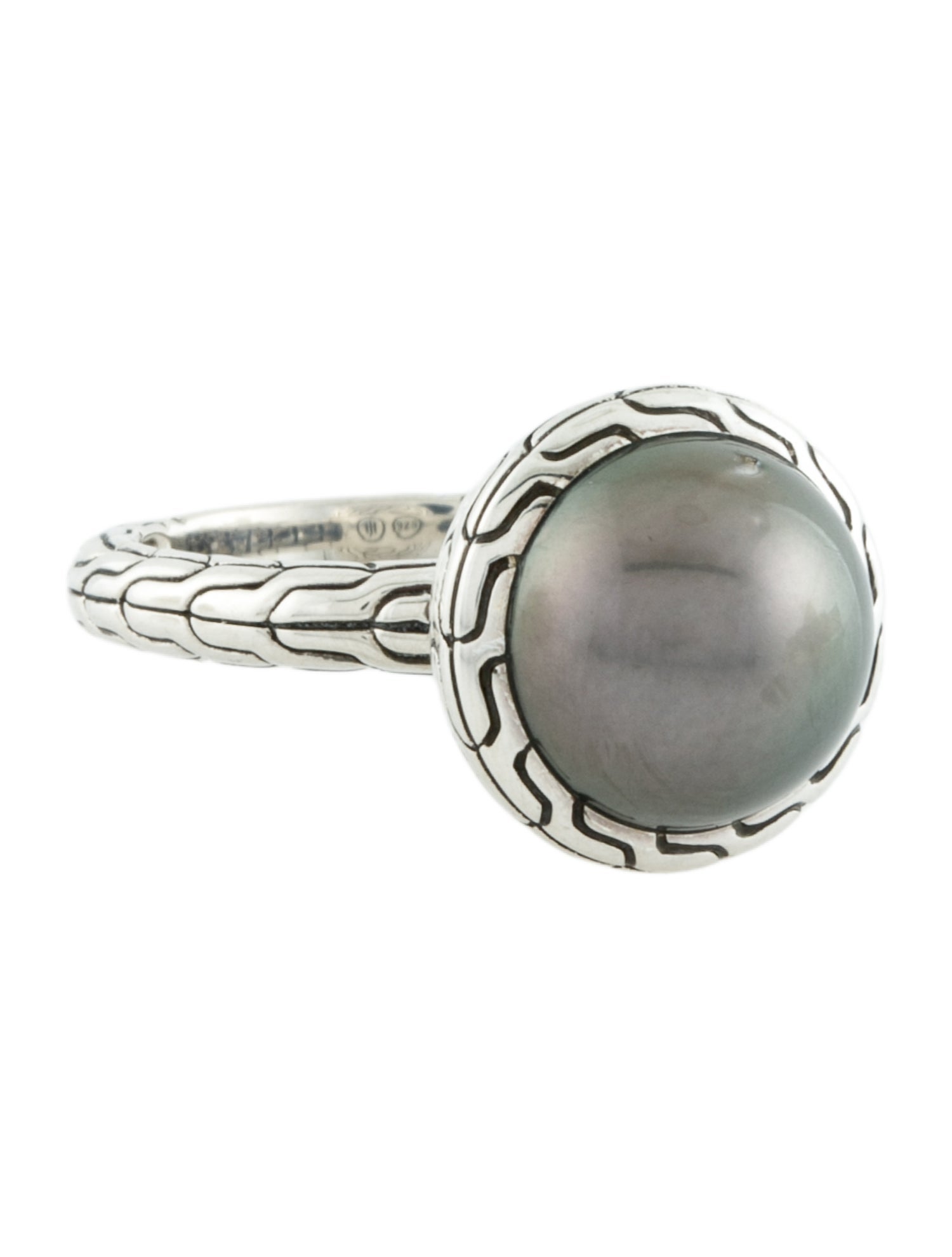 John Hardy Classic Chain Tahitian Pearl Cocktail Ring