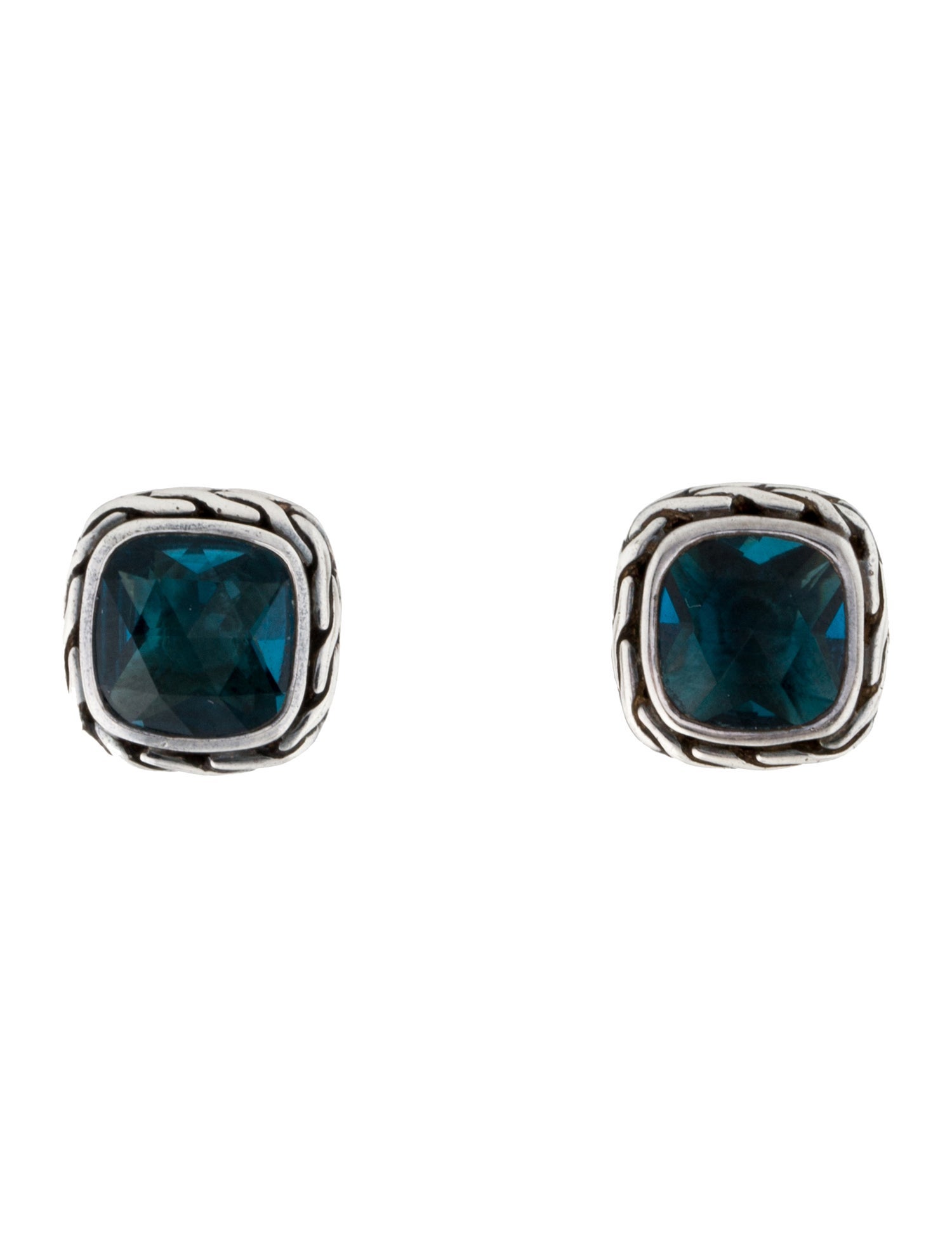 John Hardy Topaz Chain Stud Earrings