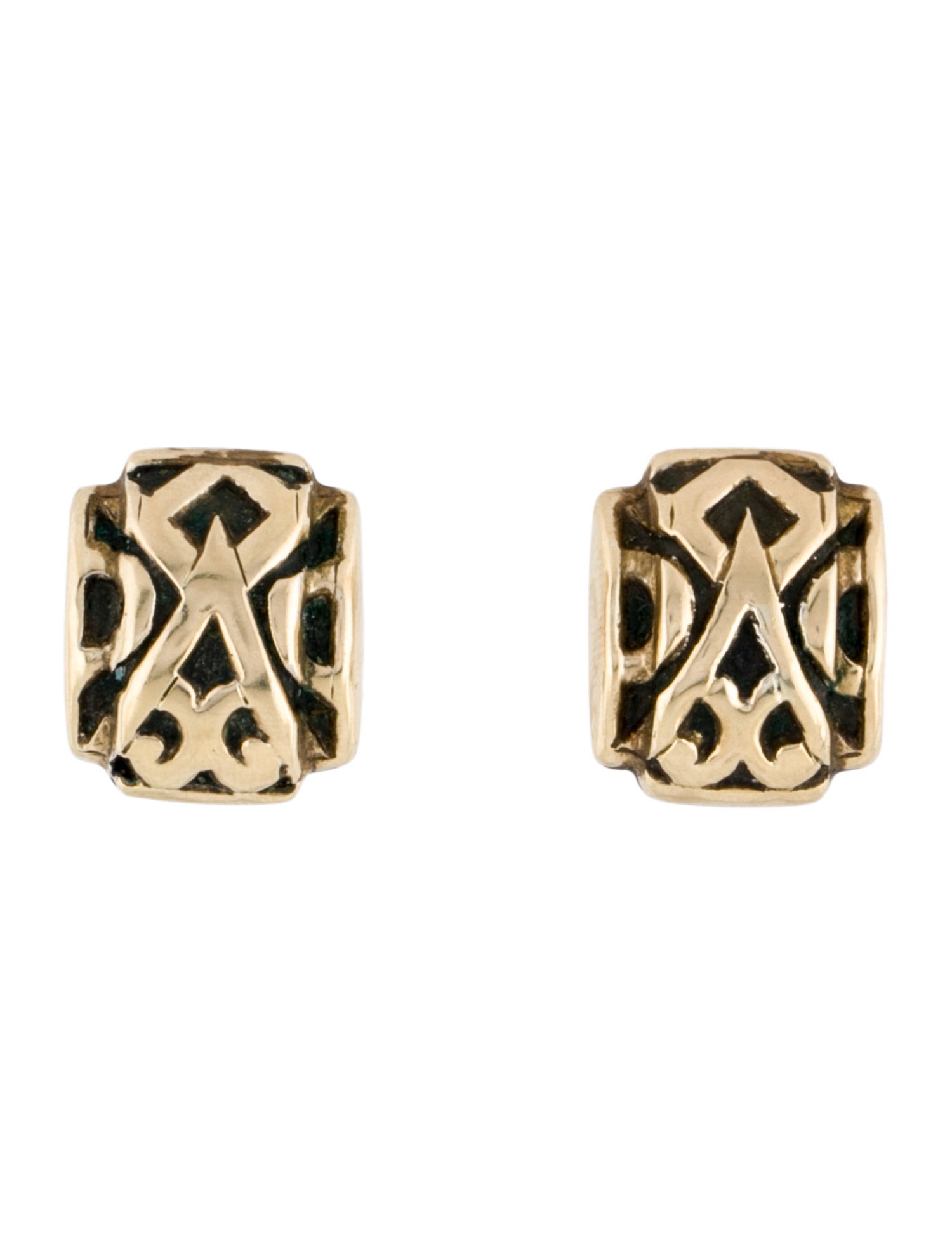 John Hardy Vintage Two-Tone Clip-On Earrings