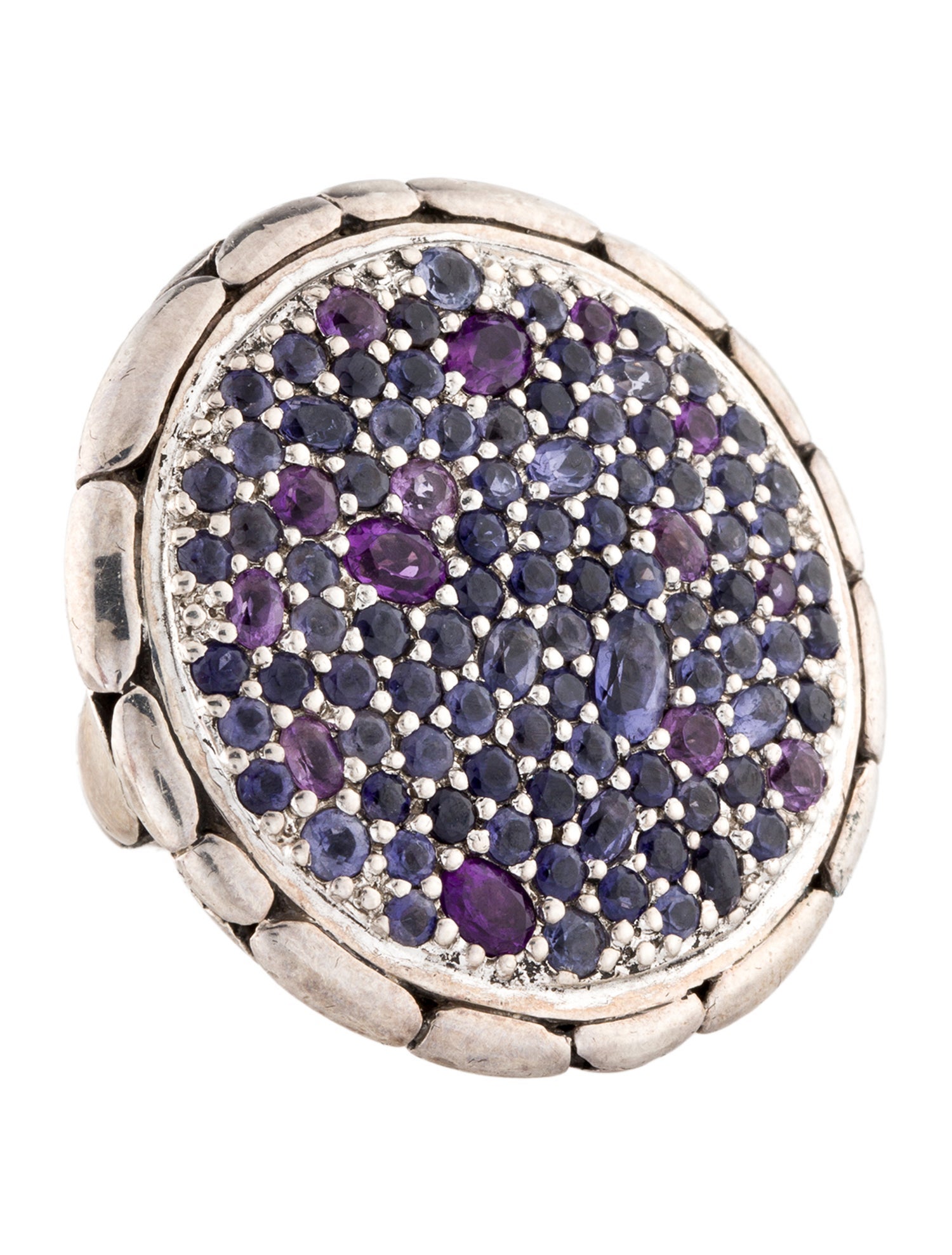 John Hardy Amethyst & Iolite Kali Lavafire Colorway Cocktail Ring