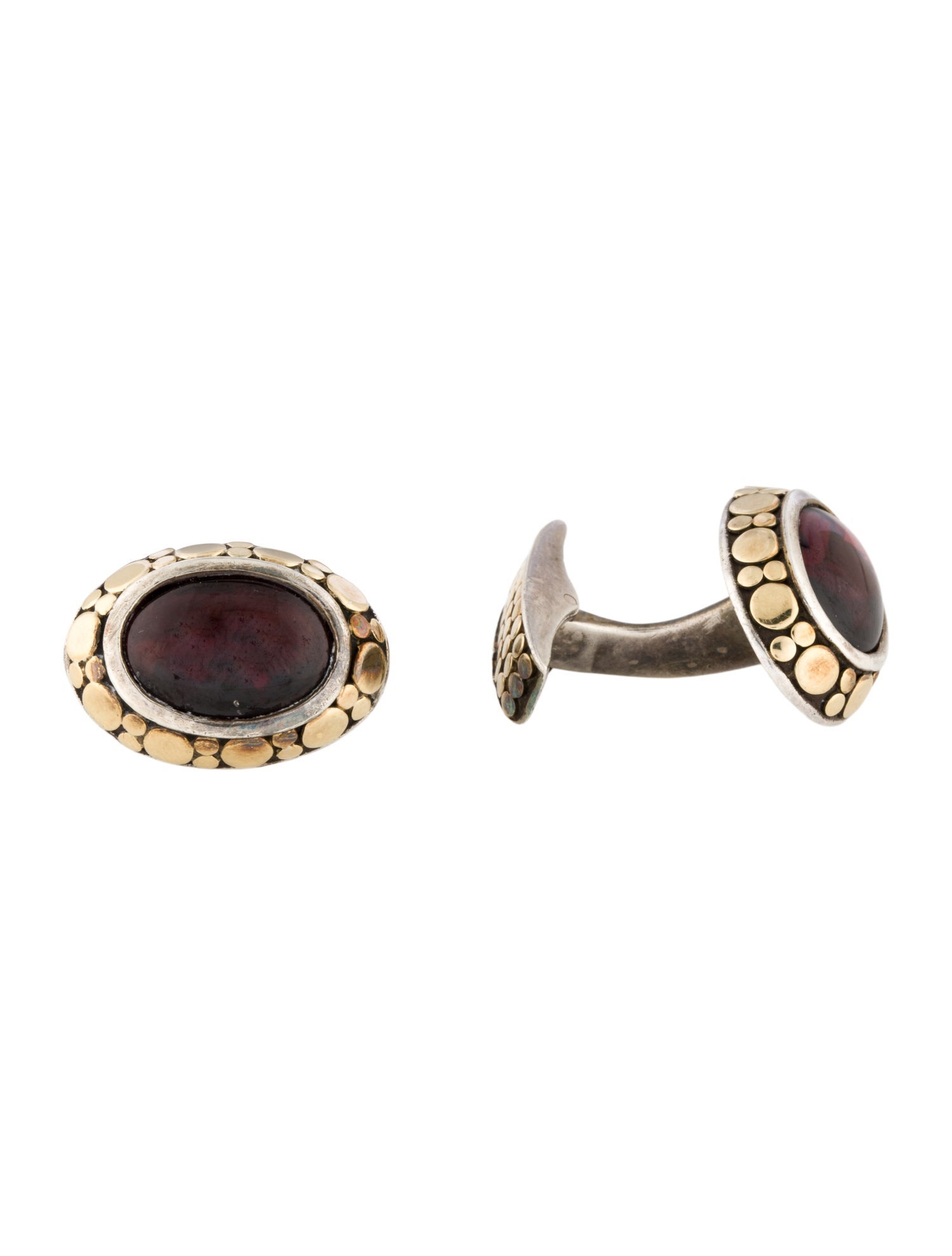 John Hardy Garnet Dot Cufflinks